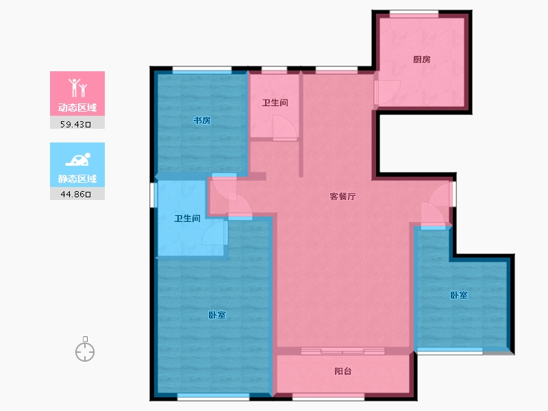 宁夏回族自治区-银川市-领东悦邸-93.22-户型库-动静分区