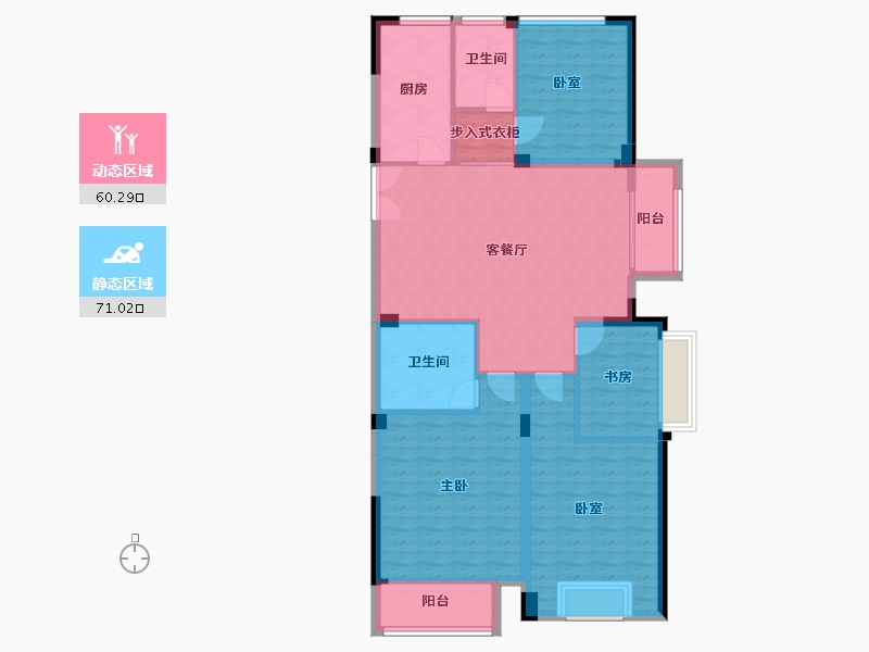 浙江省-宁波市-绿城同山玉兰花园-119.02-户型库-动静分区