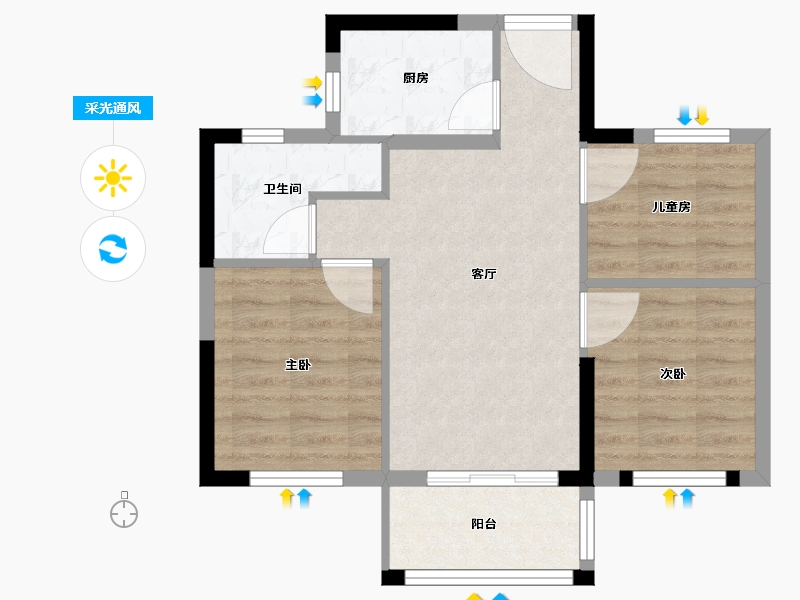 福建省-福州市-正荣悦榕府-60.00-户型库-采光通风