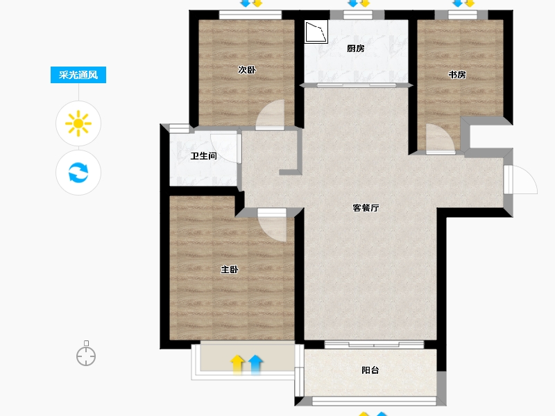 甘肃省-兰州市-碧桂园城市花园-70.95-户型库-采光通风