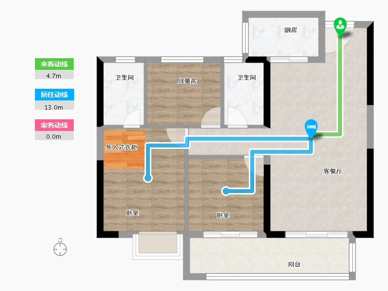 福建省-泉州市-碧桂园公园道壹号-79.00-户型库-动静线