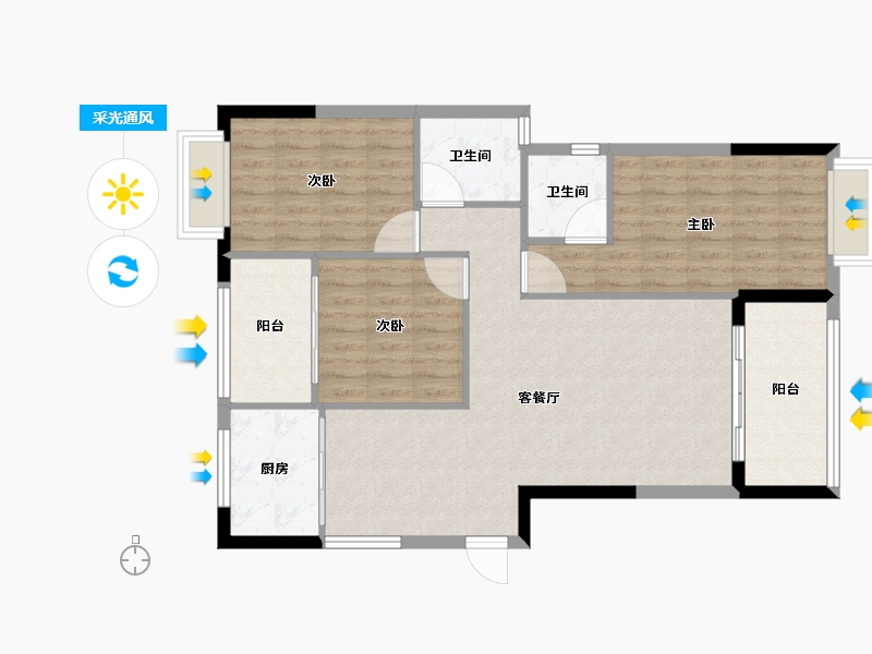 福建省-南平市-新城中心御峰-94.00-户型库-采光通风