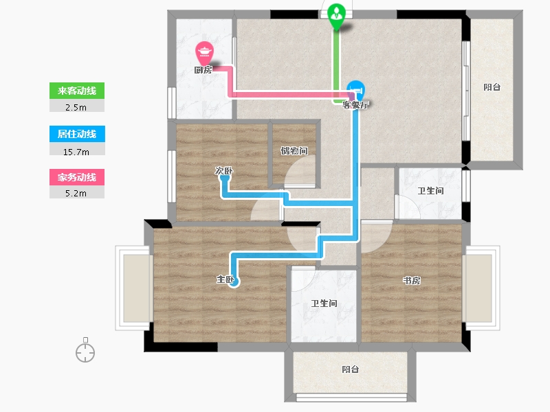 福建省-南平市-新城中心御峰-86.00-户型库-动静线