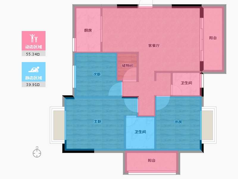 福建省-南平市-新城中心御峰-86.00-户型库-动静分区