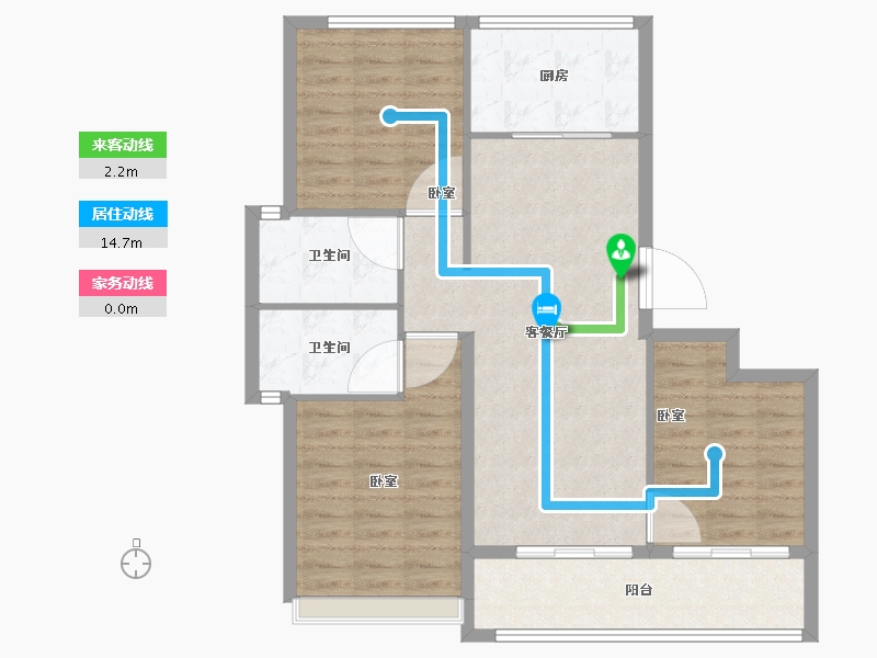 浙江省-舟山市-绿城·梧桐园-90.01-户型库-动静线