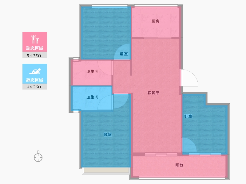 浙江省-舟山市-绿城·梧桐园-90.01-户型库-动静分区