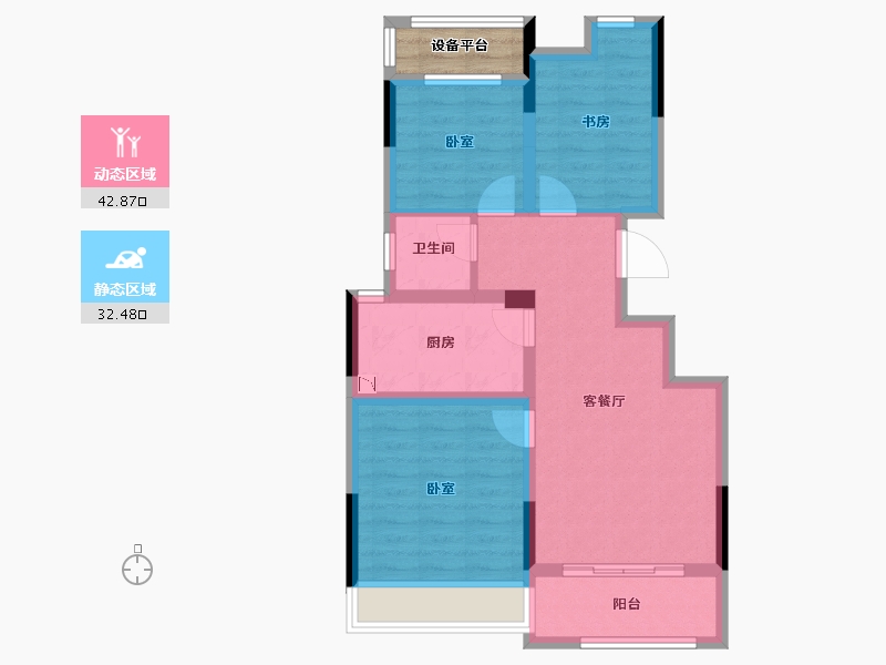 浙江省-金华市-三江府-69.00-户型库-动静分区