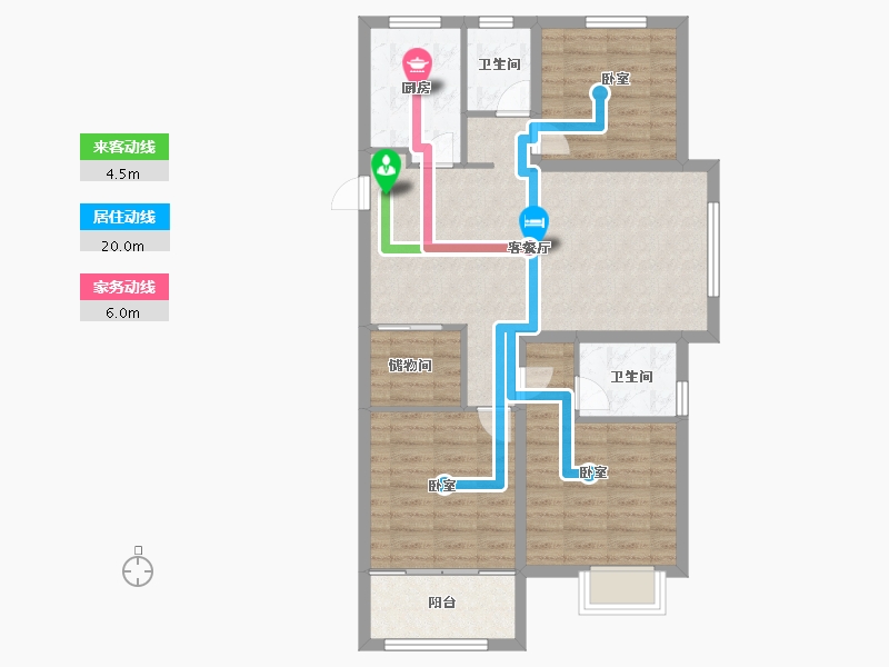 浙江省-杭州市-菱湖玉园-86.00-户型库-动静线