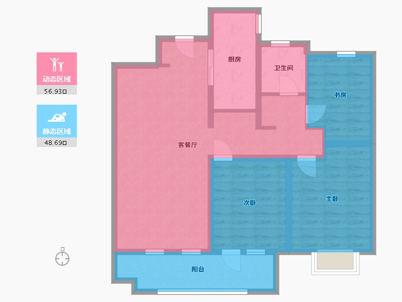 山东省-青岛市-海尔产城创东方文华-94.00-户型库-动静分区