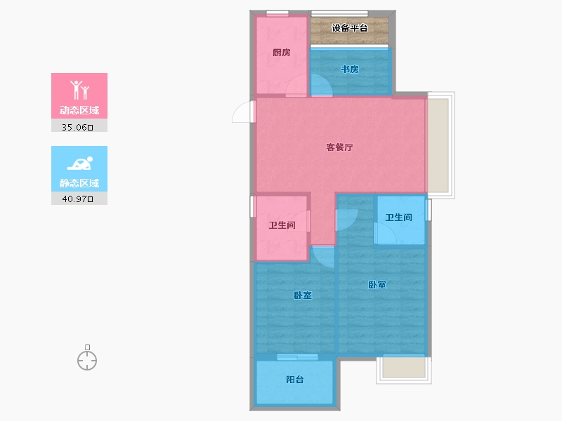 浙江省-湖州市-香溪丽舍·丽园-71.35-户型库-动静分区