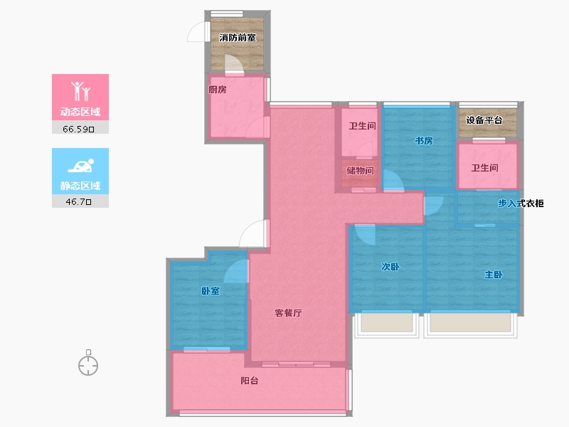 浙江省-宁波市-融信宋都南山府-107.83-户型库-动静分区