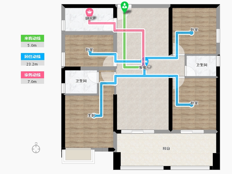 福建省-泉州市-百捷中央公园御府-103.17-户型库-动静线