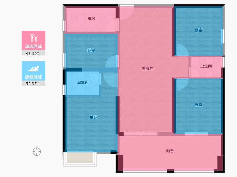 福建省-泉州市-百捷中央公园御府-103.17-户型库-动静分区