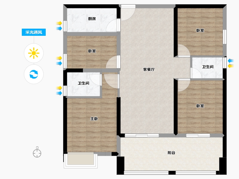 福建省-泉州市-百捷中央公园御府-103.17-户型库-采光通风