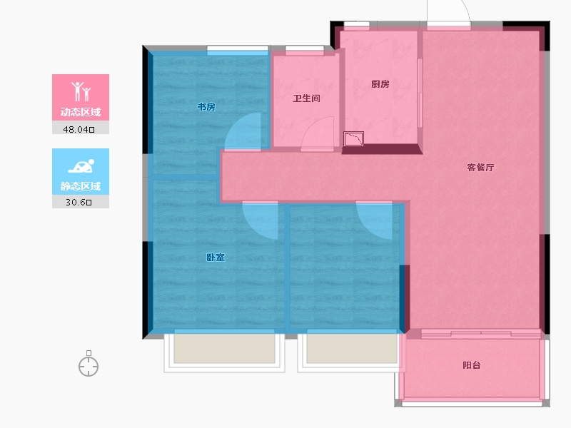 浙江省-绍兴市-樾芯城-70.99-户型库-动静分区