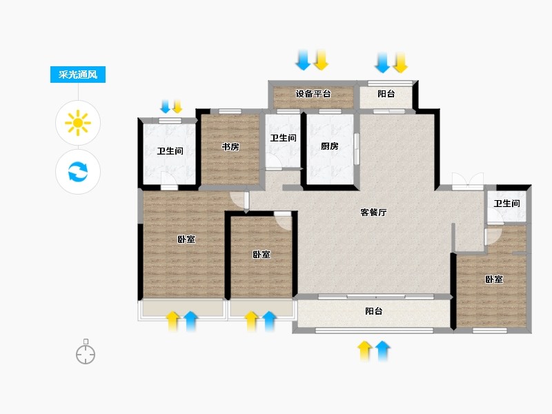 浙江省-湖州市-湖州新城吾悦广场-152.60-户型库-采光通风