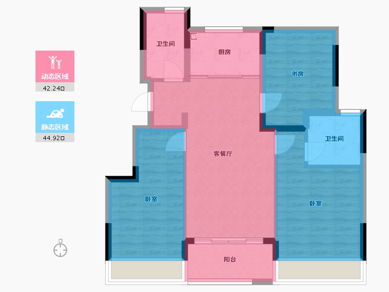 浙江省-湖州市-大家安吉金麟府-78.00-户型库-动静分区