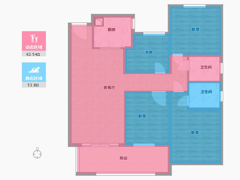 安徽省-合肥市-大富鸿学府-104.00-户型库-动静分区