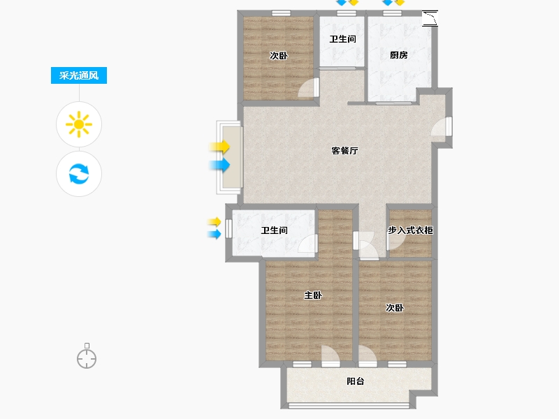 山东省-青岛市-海尔产城创东方文华-108.00-户型库-采光通风