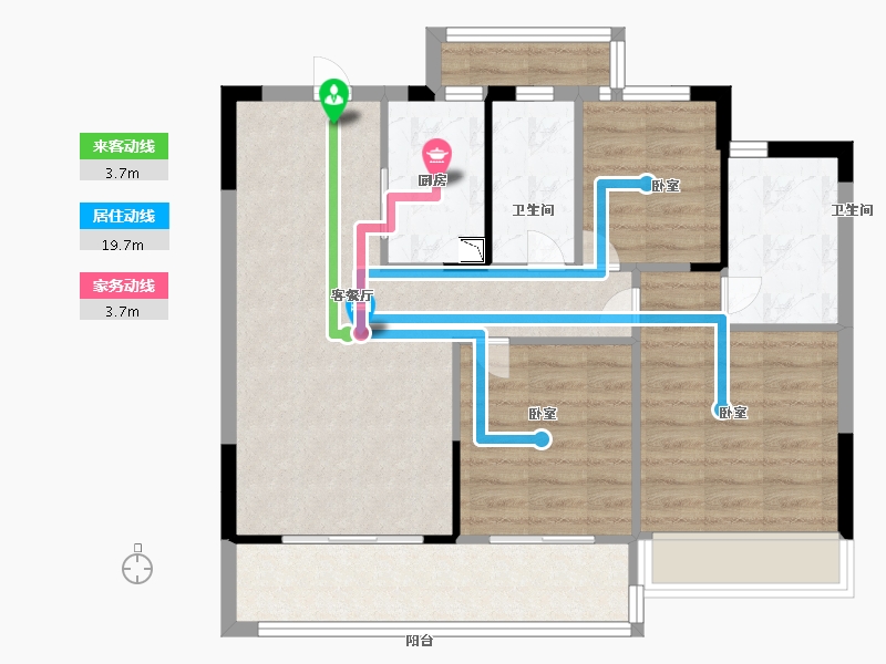 浙江省-温州市-外滩尚品-78.00-户型库-动静线