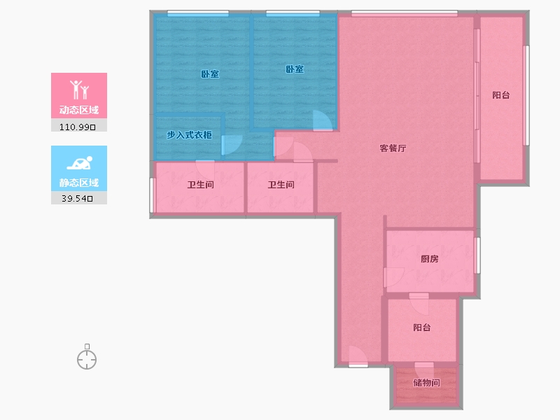 浙江省-杭州市-重庆来福士住宅-138.06-户型库-动静分区