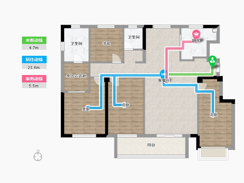 江苏省-泰州市-姜堰中天桃李府-114.00-户型库-动静线