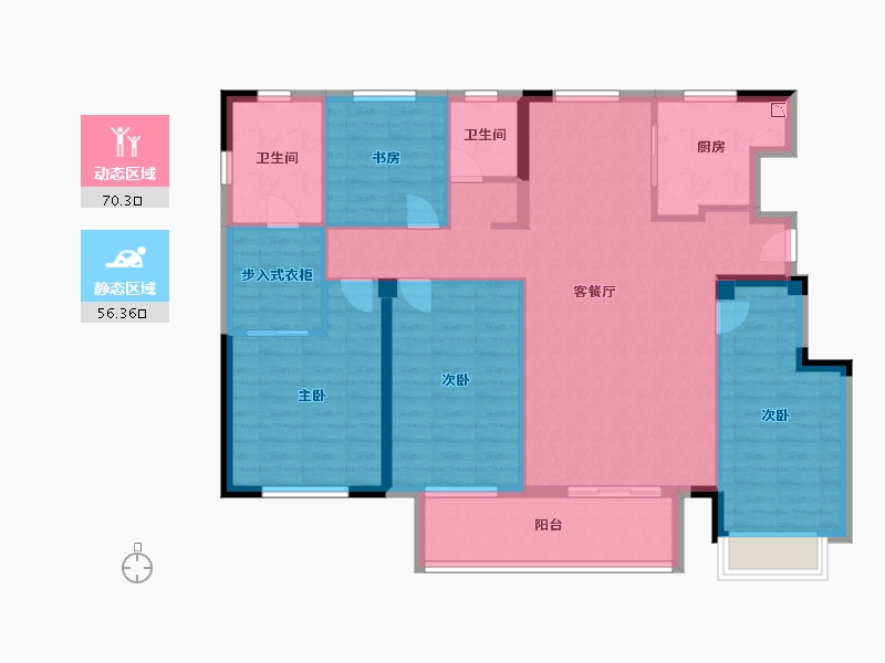 江苏省-泰州市-姜堰中天桃李府-114.00-户型库-动静分区