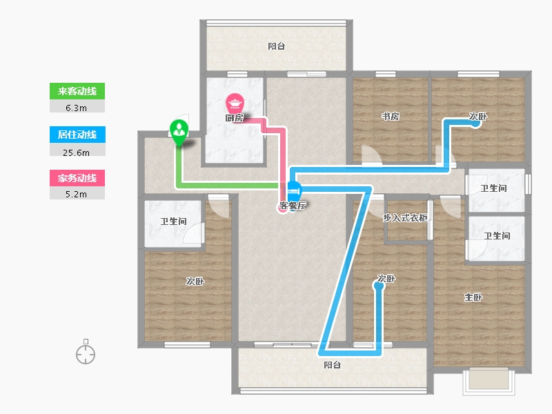 江苏省-泰州市-天逸华府-161.29-户型库-动静线