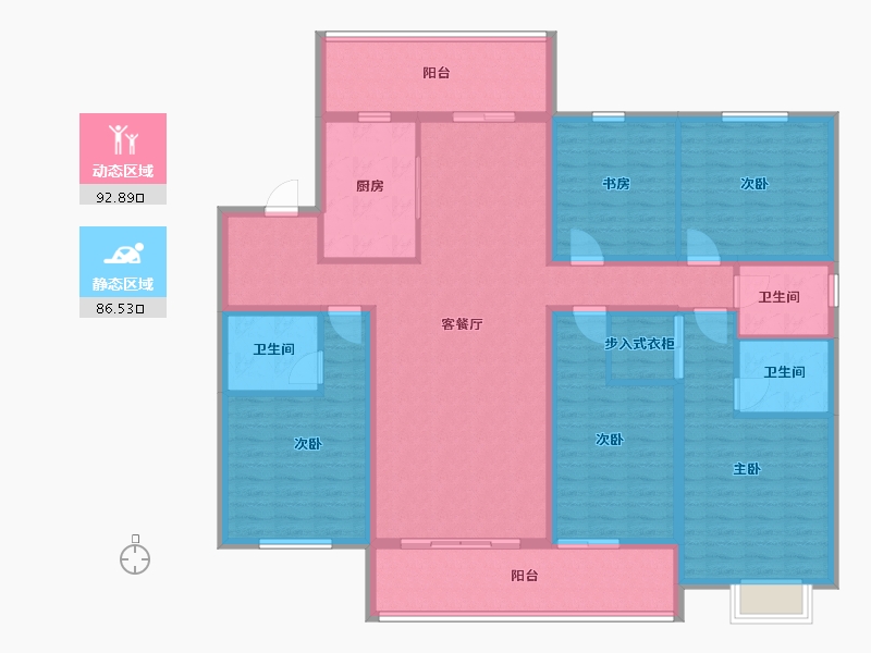 江苏省-泰州市-天逸华府-161.29-户型库-动静分区