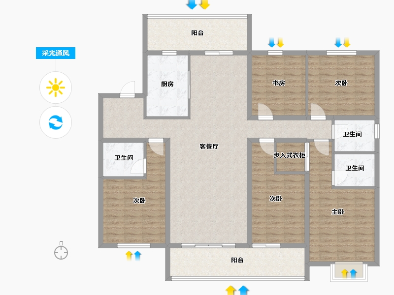 江苏省-泰州市-天逸华府-161.29-户型库-采光通风