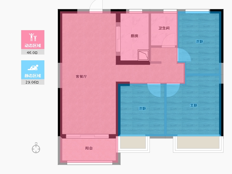 甘肃省-兰州市-碧桂园城市花园-66.92-户型库-动静分区