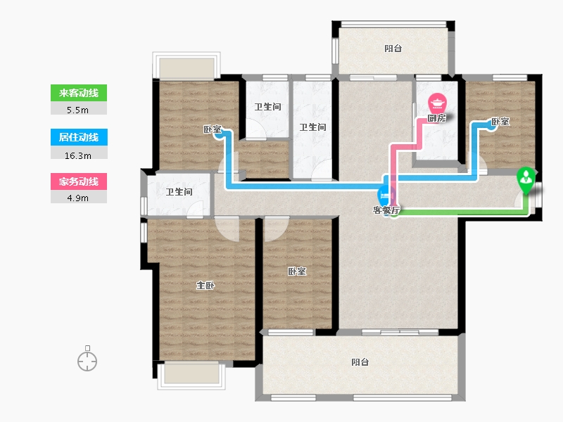 福建省-泉州市-百捷中央公园御府-140.69-户型库-动静线