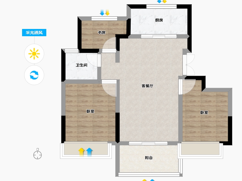 安徽省-芜湖市-怡康江郡-71.00-户型库-采光通风