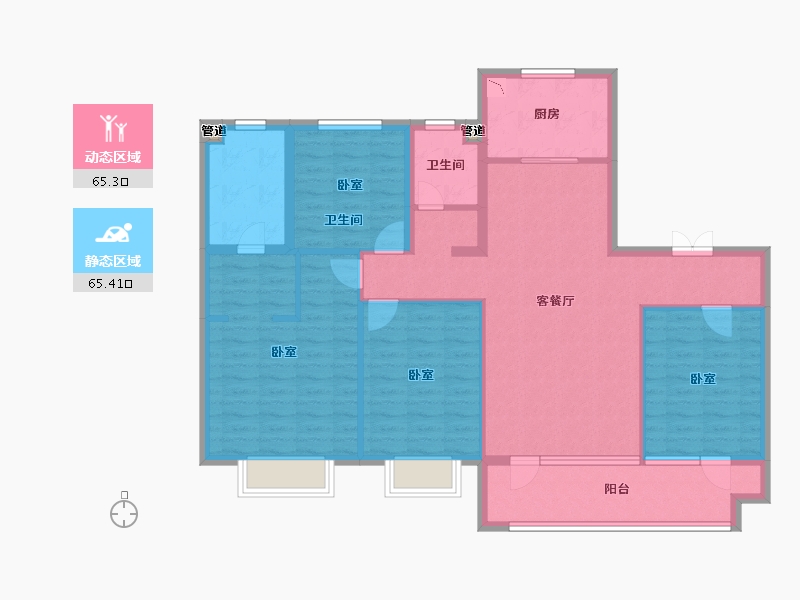 山东省-青岛市-旭辉银盛泰博观一品-117.62-户型库-动静分区