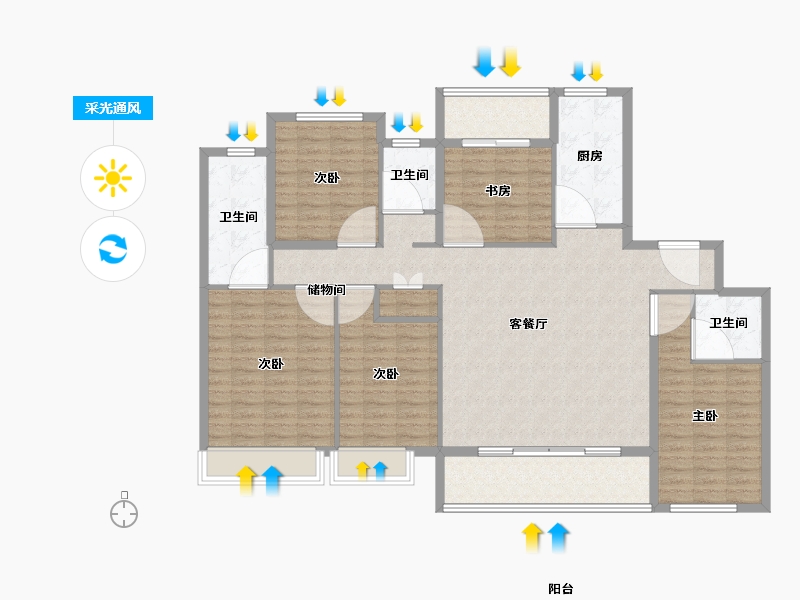 福建省-漳州市-建发珑玺-142.00-户型库-采光通风