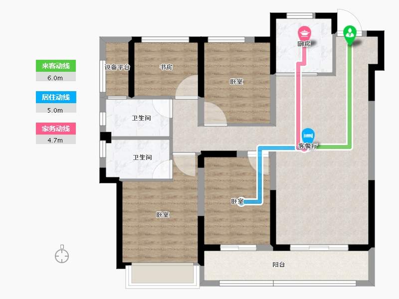 浙江省-绍兴市-融创绍兴壹号院-99.47-户型库-动静线