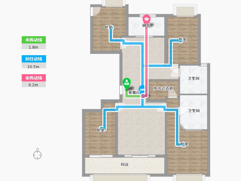 浙江省-杭州市-信达滨江壹品-115.94-户型库-动静线