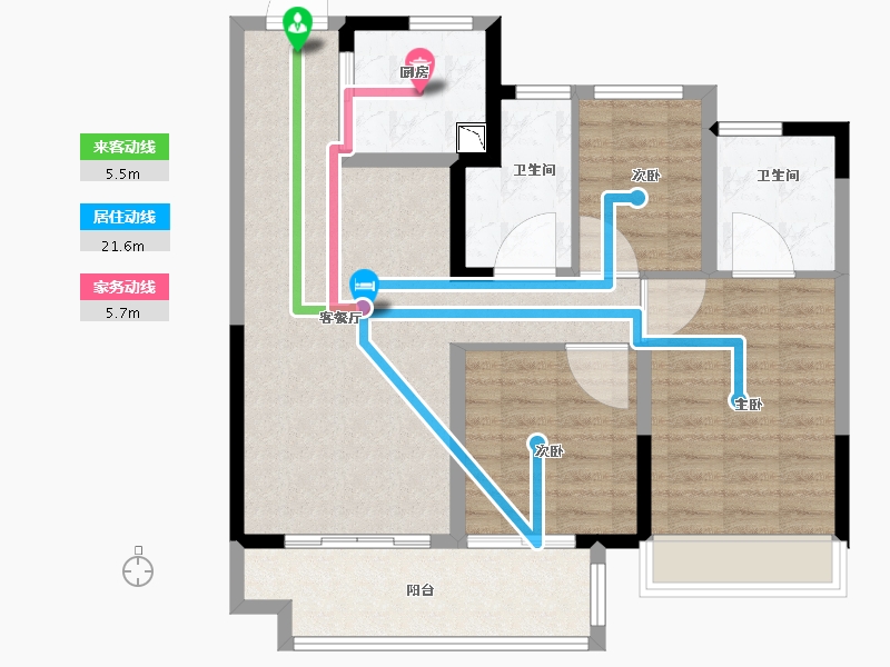 江苏省-徐州市-时代艺境-86.00-户型库-动静线