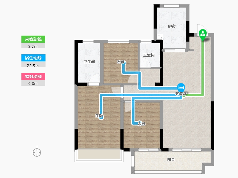 江苏省-徐州市-时代艺境-98.00-户型库-动静线