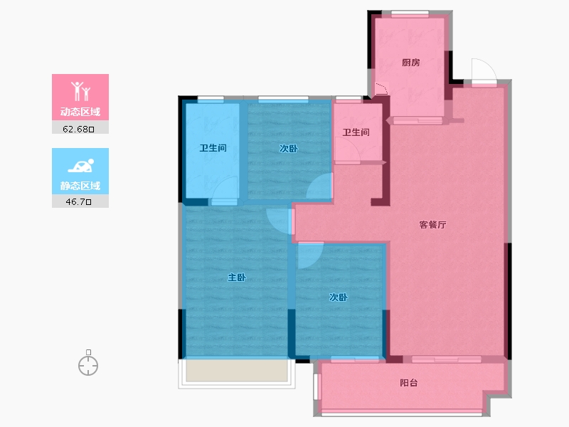 江苏省-徐州市-时代艺境-98.00-户型库-动静分区