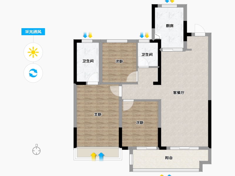 江苏省-徐州市-时代艺境-98.00-户型库-采光通风