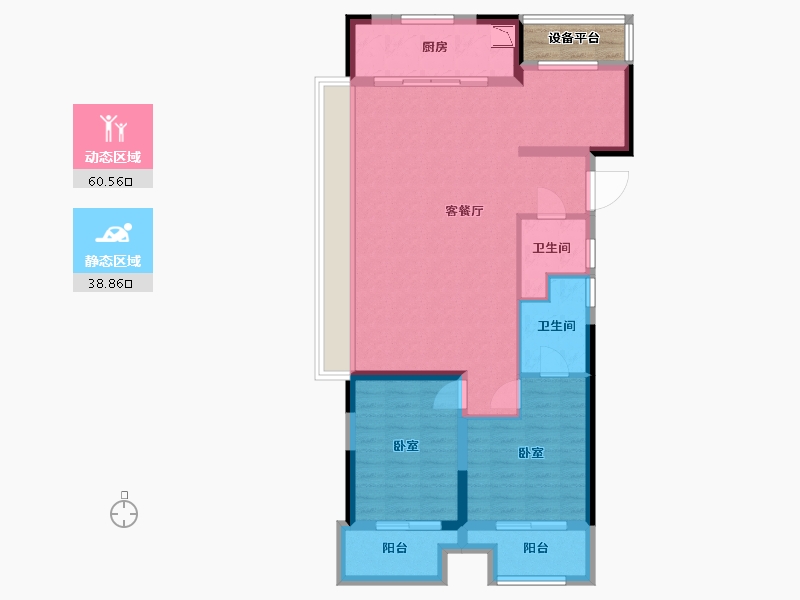 安徽省-合肥市-安建翰林天筑-91.86-户型库-动静分区