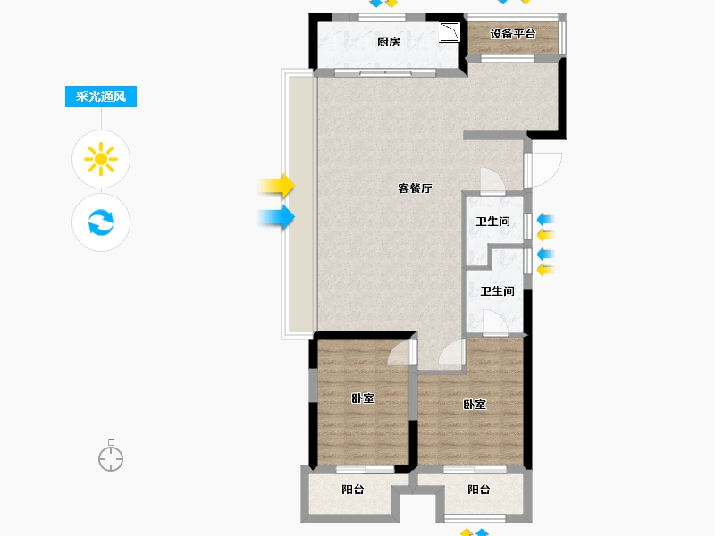 安徽省-合肥市-安建翰林天筑-91.86-户型库-采光通风