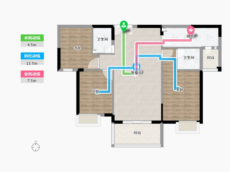 福建省-泉州市-南安明发国际城-91.33-户型库-动静线