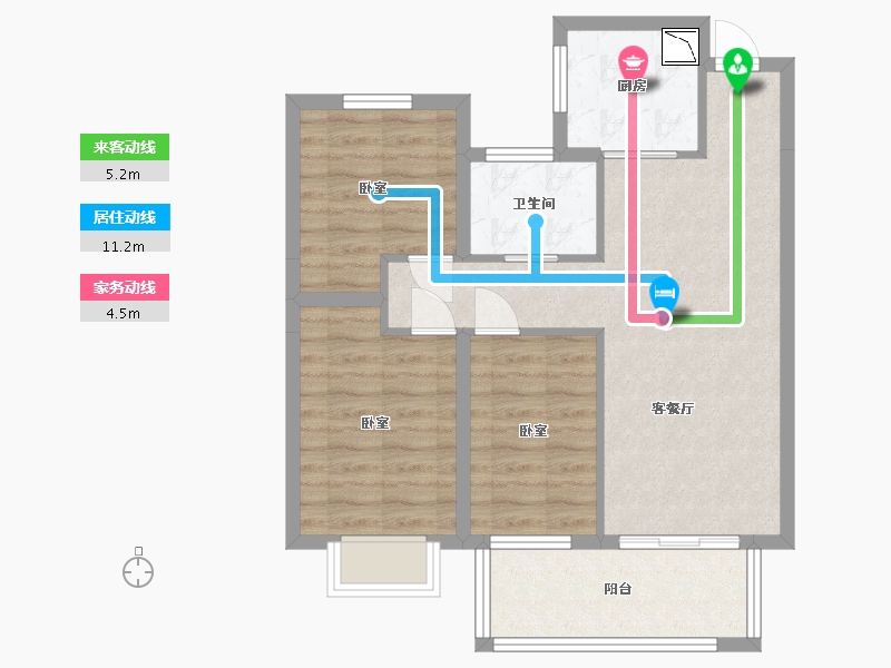 安徽省-合肥市-大富鸿学府-69.95-户型库-动静线