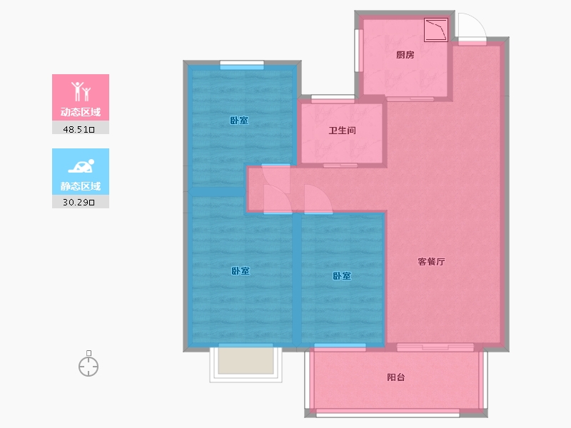 安徽省-合肥市-大富鸿学府-69.95-户型库-动静分区