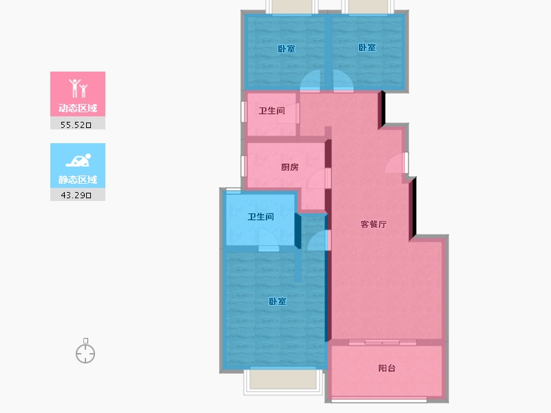 江苏省-镇江市-富力·天禧院-87.01-户型库-动静分区