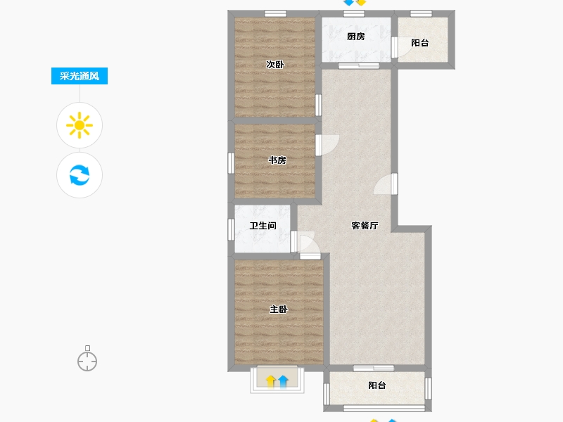 山东省-青岛市-盛泰首府-90.00-户型库-采光通风