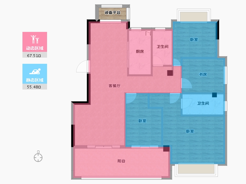 福建省-泉州市-中融天玺-113.96-户型库-动静分区