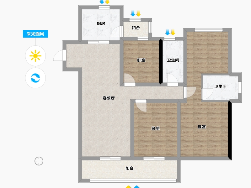 江苏省-镇江市-中南·公园物语-100.01-户型库-采光通风